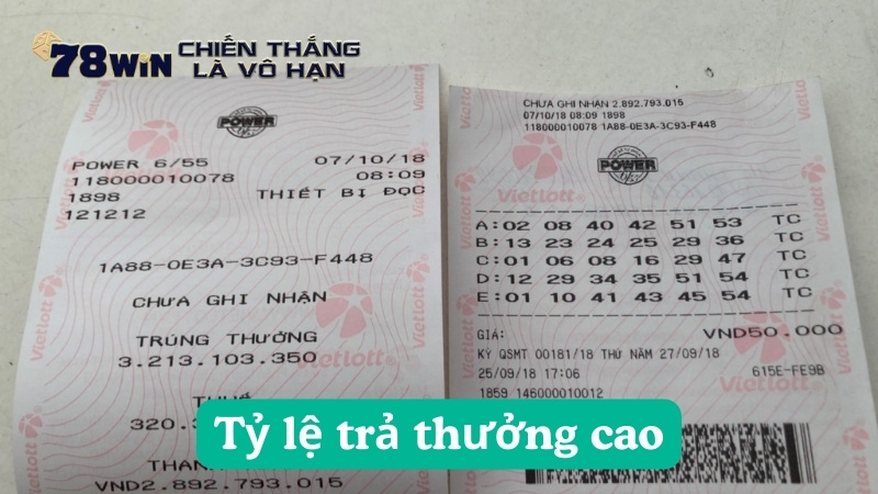 Tỷ lệ trả thưởng cao